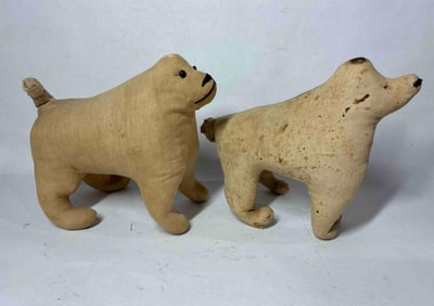 Straw Stuffed Feed Sack Dogs