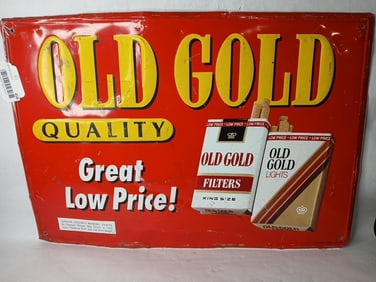 Old Gold Embossed Cigarette Sign