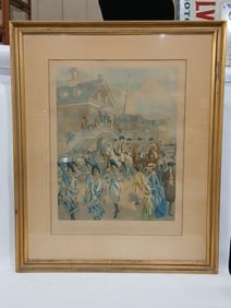The British Entry Into Philadelphia Dated 1905 Signed Framed Print