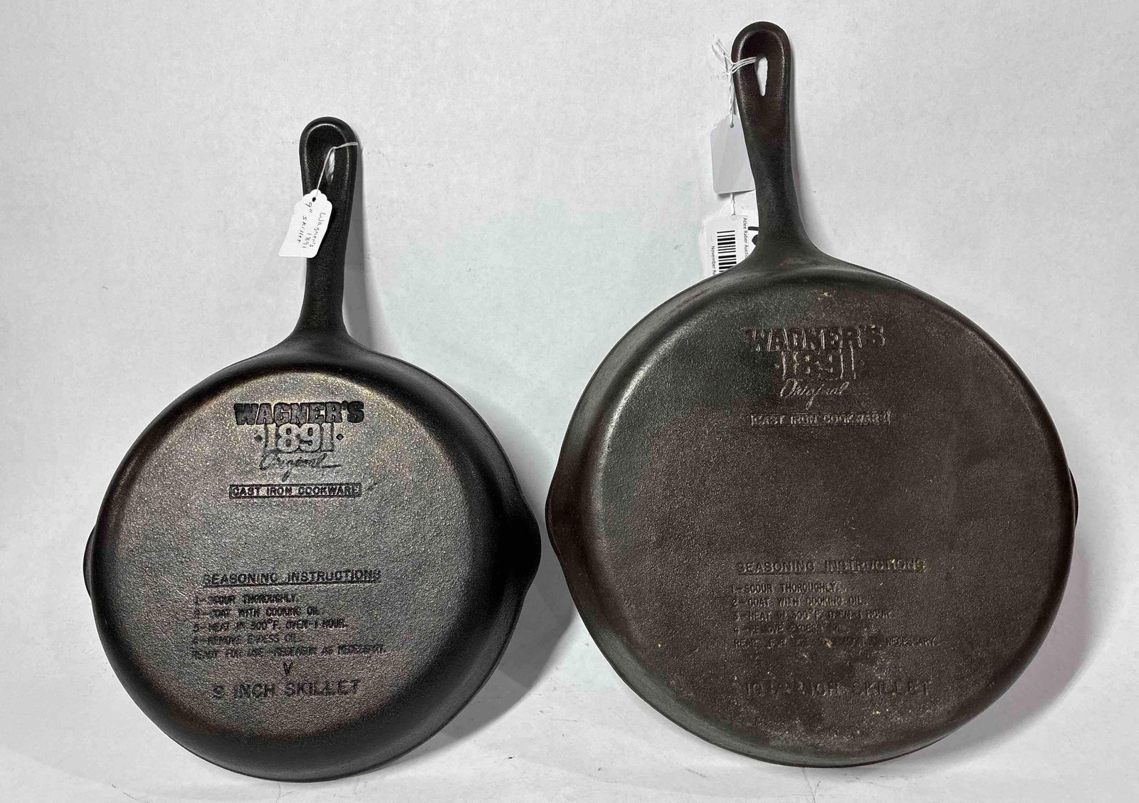 Wagner 9 and 10.5 Inch Cast Iron Skillets (1 of 4)
