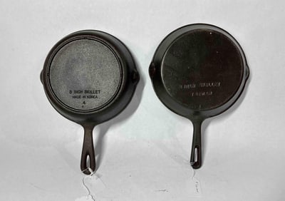 Pair of 8 Inch Cast Iron Skillets