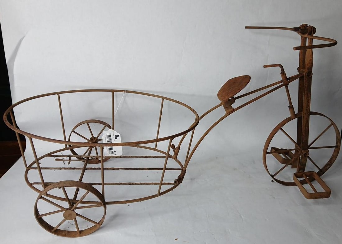 Hand Crafted Metal Sculpted Trike Planter (1 of 6)