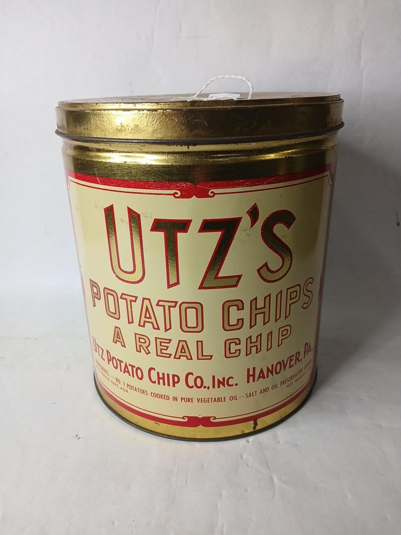 Utz's Potato Chip Lidded Tin 1 Lb. Can (1 of 4)