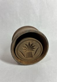 Primitive Wheat Wooden Butter Mold