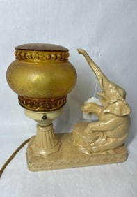 1930s Elephant & Circus Drum Art Deco Lamp