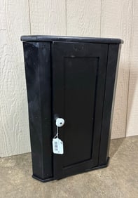Black Painted Hanging Corner Cabinet