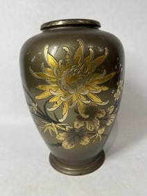 Japanese Gilt & Painted Metal Vase