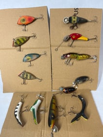 Lot of Vintage Fishing Lures Inc. South Bend Optics, Heddon River Runt Spook, Pflueger and More