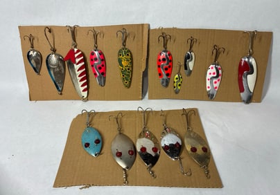 Lot of Vintage Fishing Lures Inc. Lucky Strike Wardens Worry Spoon, Tear Drop and Red Eye and More