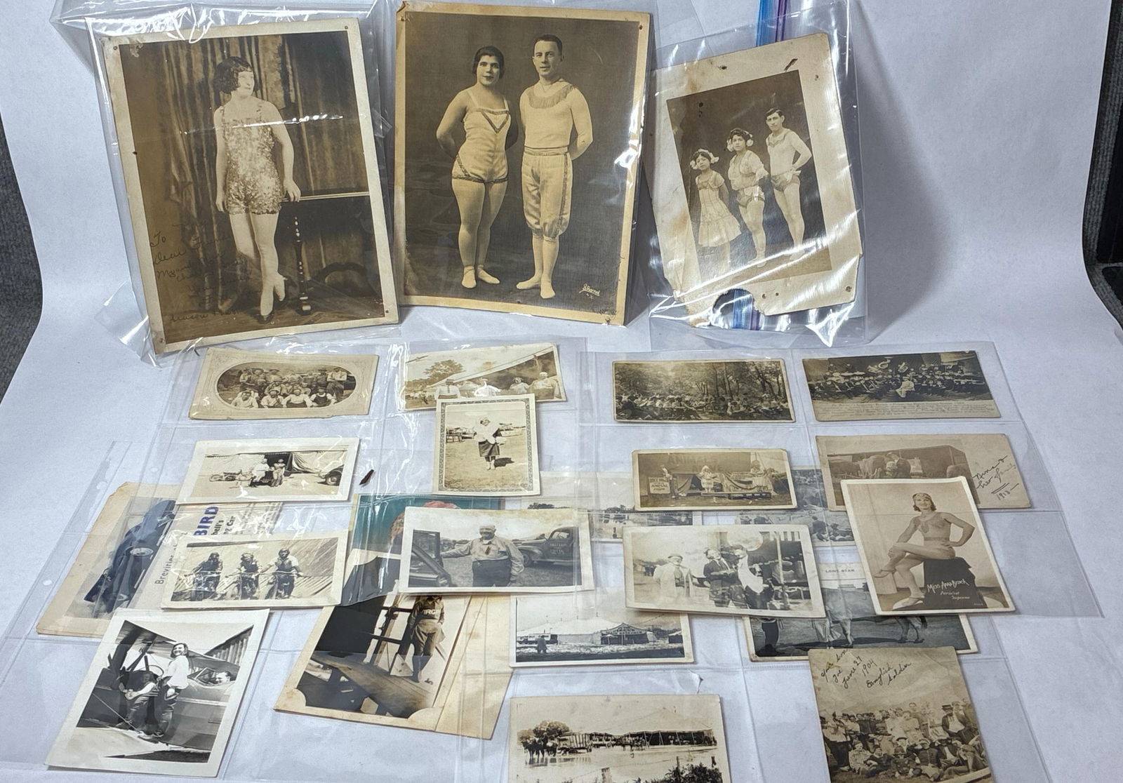 1904-1928 Original Circus Performer Photographs and RPPC Post Cards Lot (1 of 8)