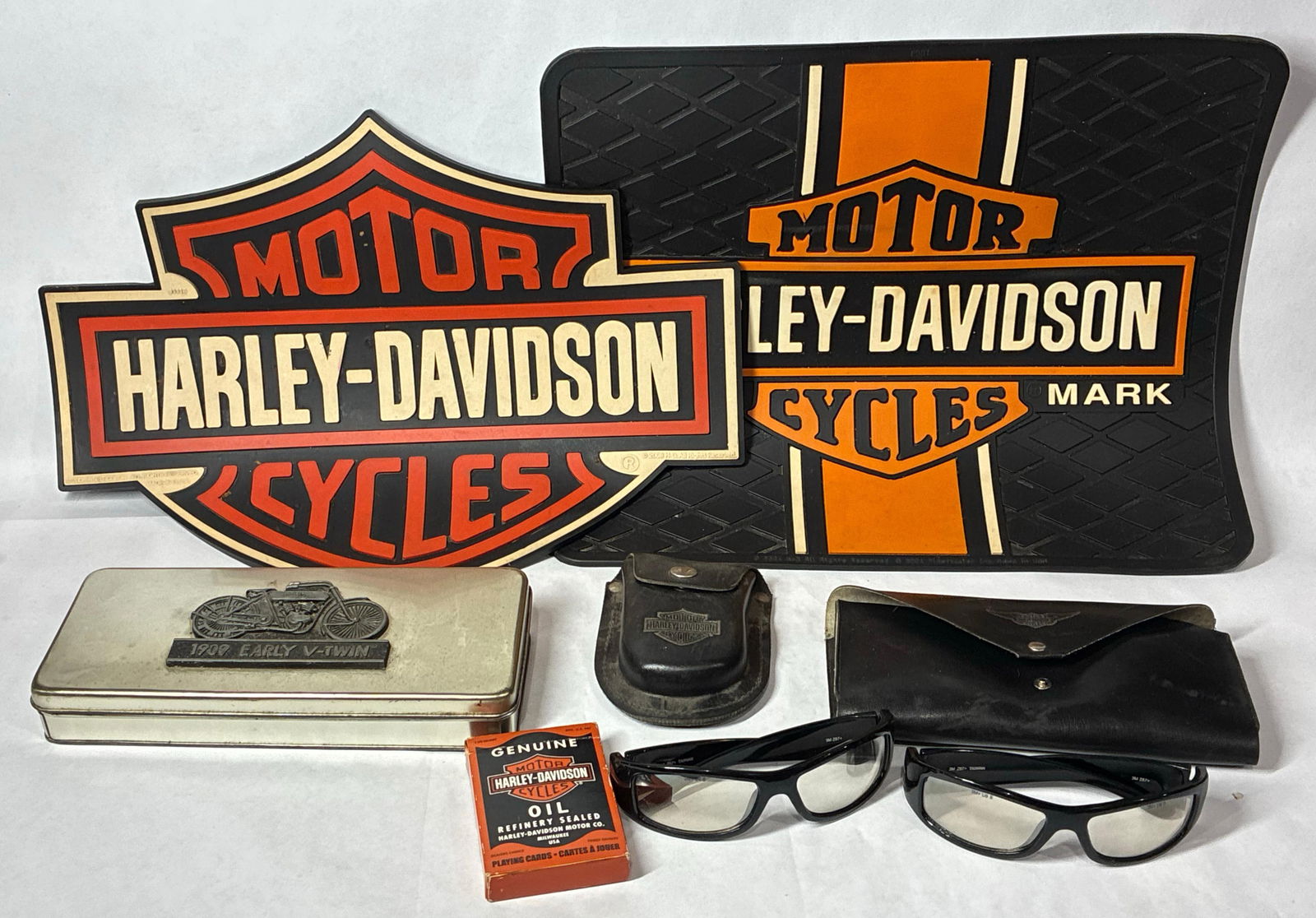 Harley Davidson Bar Mats, Leather Pouch, Riding Goggles, Tin, Cards and More (1 of 9)