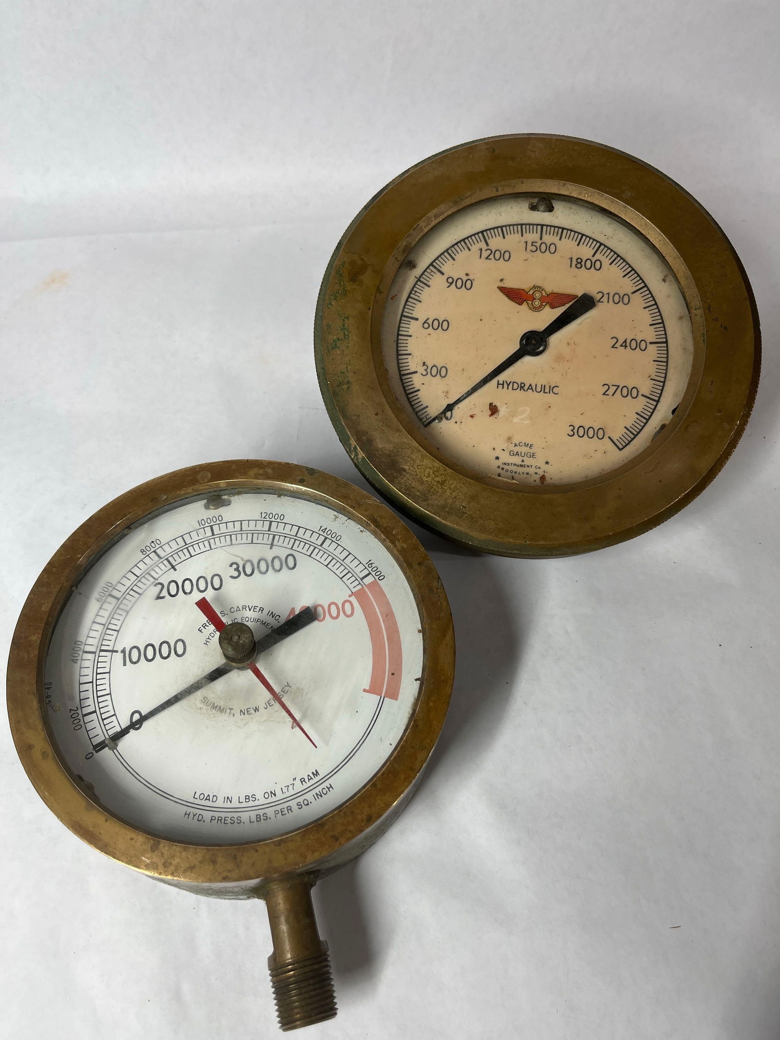 Greer & Fred Carver Brass Steam Gauges (1 of 4)