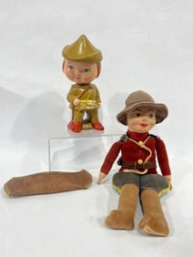 Hand Painted Canadian Mountie & Robbin Hood Bobble Head