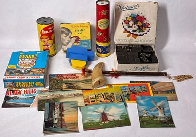 Childs Vintage Toy Lot Inc. Viewer Living Library, Kaleidoscope, Dominos, Horn Noisemaker and More