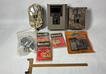 Game Trail Camera Lot w/ Assorted Accessories