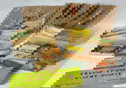 Lot of Vintage Fishing Lures and Lure Boxes