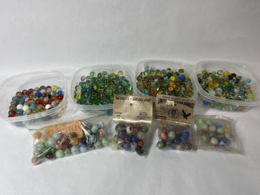 Uranium Glass and Limited Edition Eagle Flight Marbles