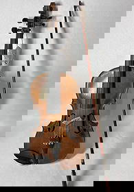 Steiner Student Violin: Shows a dry crack to front of body. 24 inches long. Bow is included