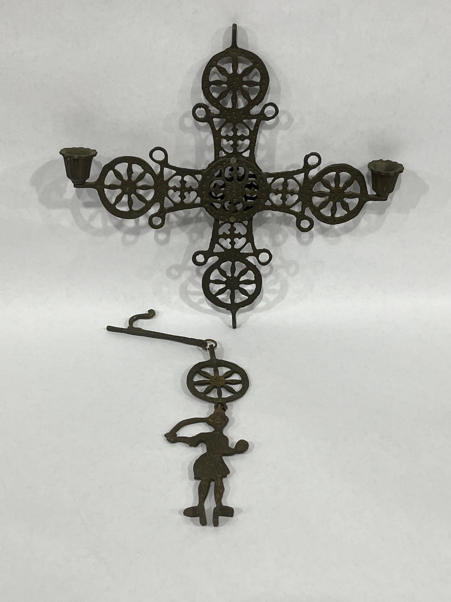 Early Hanging Byzantine Cross Candelabra Candle Holder (1 of 5)