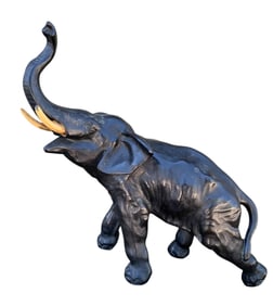 Incredible Vintage Large Size Bronze Elephant Art Sculpture
