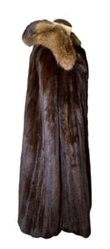 Luxe Georges Kaplan Mid Century 5th Ave New York Furrier Dark Mahogany Mink and Fox Evening Cape