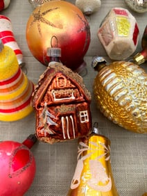 28 pc Antique to Vintage Burnished Gold Christmas Tree Ornament Collection