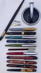 15 pc Vintage Fountain, Advertising Mechanical Nude and Ballpoint Pen Collection