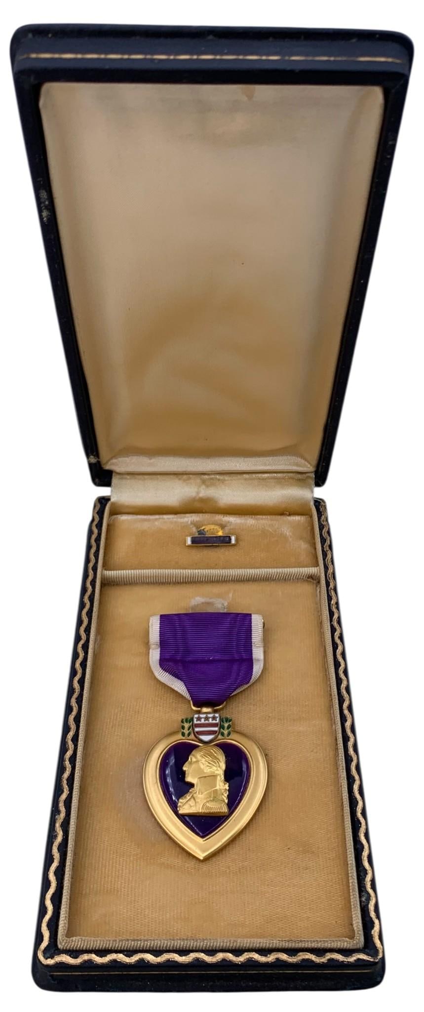 WWII US Veteran Cpl. Joseph Karasevic Military Purple Heart Medal (1 of 7)