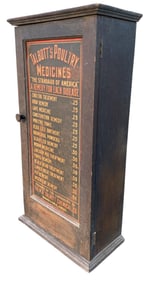 Antique General Store Talbot's Poultry Medicine 6 Shelf Countertop Remedies Advertising Cabinet