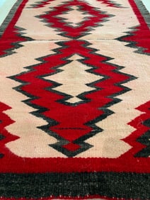 Early Navajo Eye Dazzler Wool Saddle Blanket
