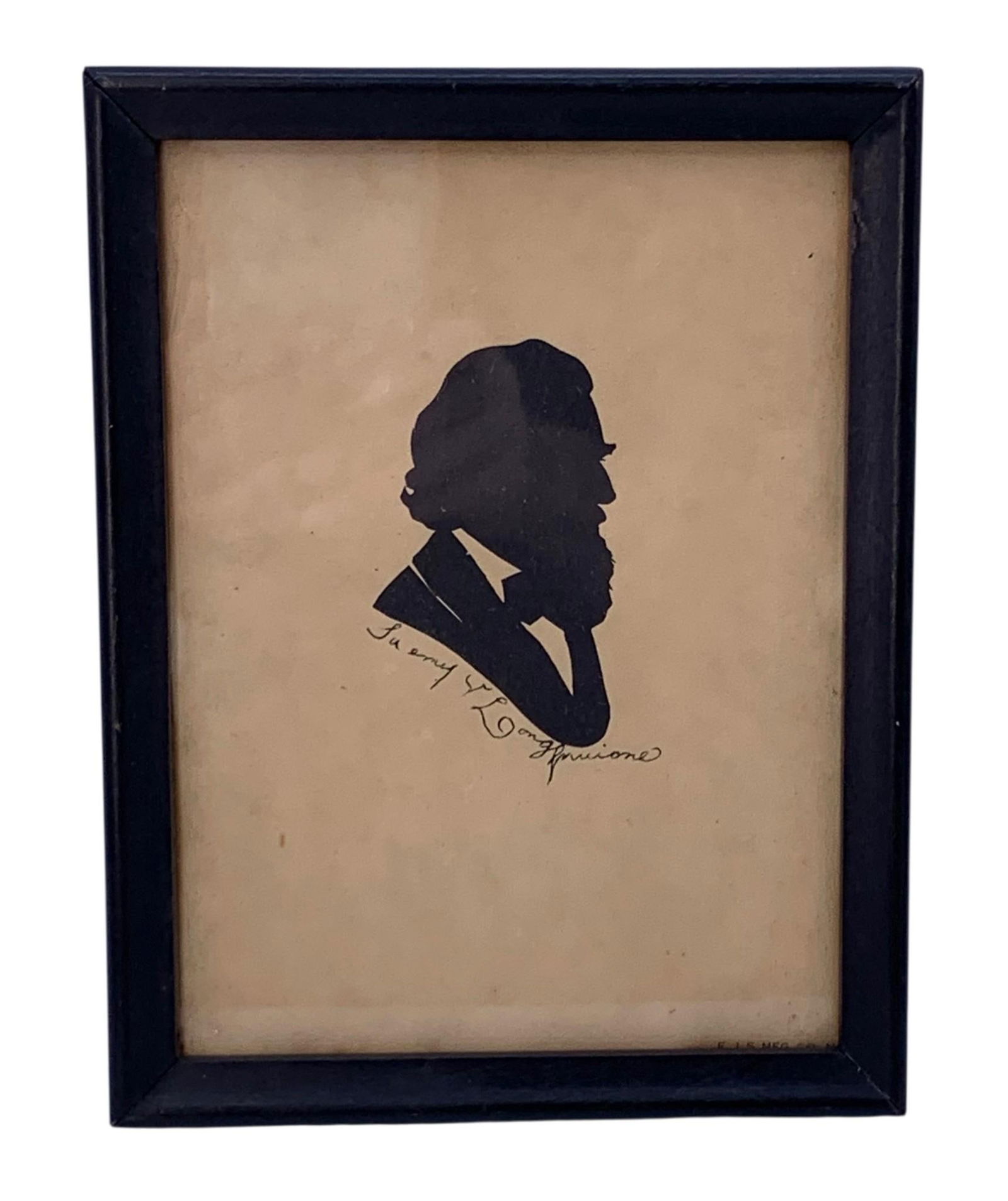 Classic Antique Bearded Gentleman Framed Silhouette (1 of 5)