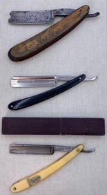 3 Antique Kraut & Dohnal, Baurmann Solingen and Wade & Butcher Shaving Straight Razors