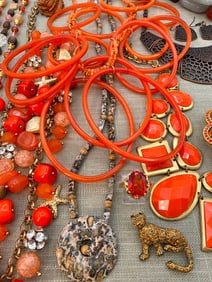 19 pc Shades of Tangerine Natural Stone, Sterling and Created Jewelry Collection