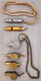 6 pc Military and Regulation U.S. Army Whistle Collection