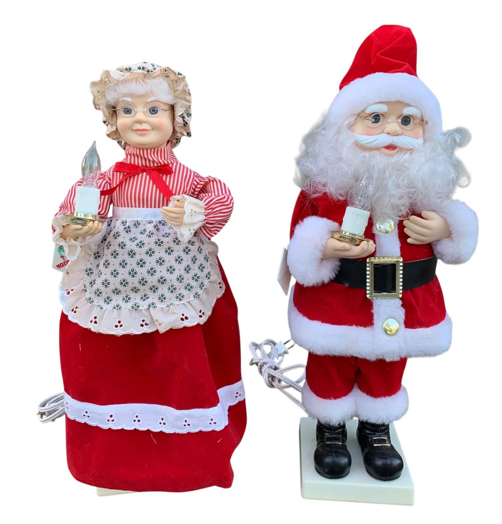 Pair Vintage Animated Light Up Santa and Mrs. Claus Motion-ettes Christmas Decorations (1 of 8)