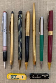 9 pc Vintage Cross, Parker, Conklin, Knife Pencil, Wearever, Mechanical Pencil Collection