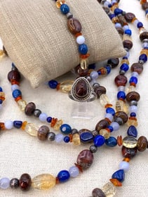 Carolyn Pollack RELIOS Polished Natural Gemstone Necklaces and Bracelet Set