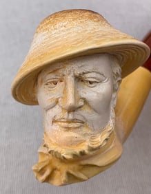 2 Antique Meerschaum Tobacco Smoking Pipes in Cases