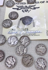 62 SILVER Winged Mercury and Roosevelt Dimes, US Coin Collection