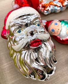 18 pc Vintage West Germany, East Germany, Shiny Brite, Ruby Red Christmas Tree Ornament Collection