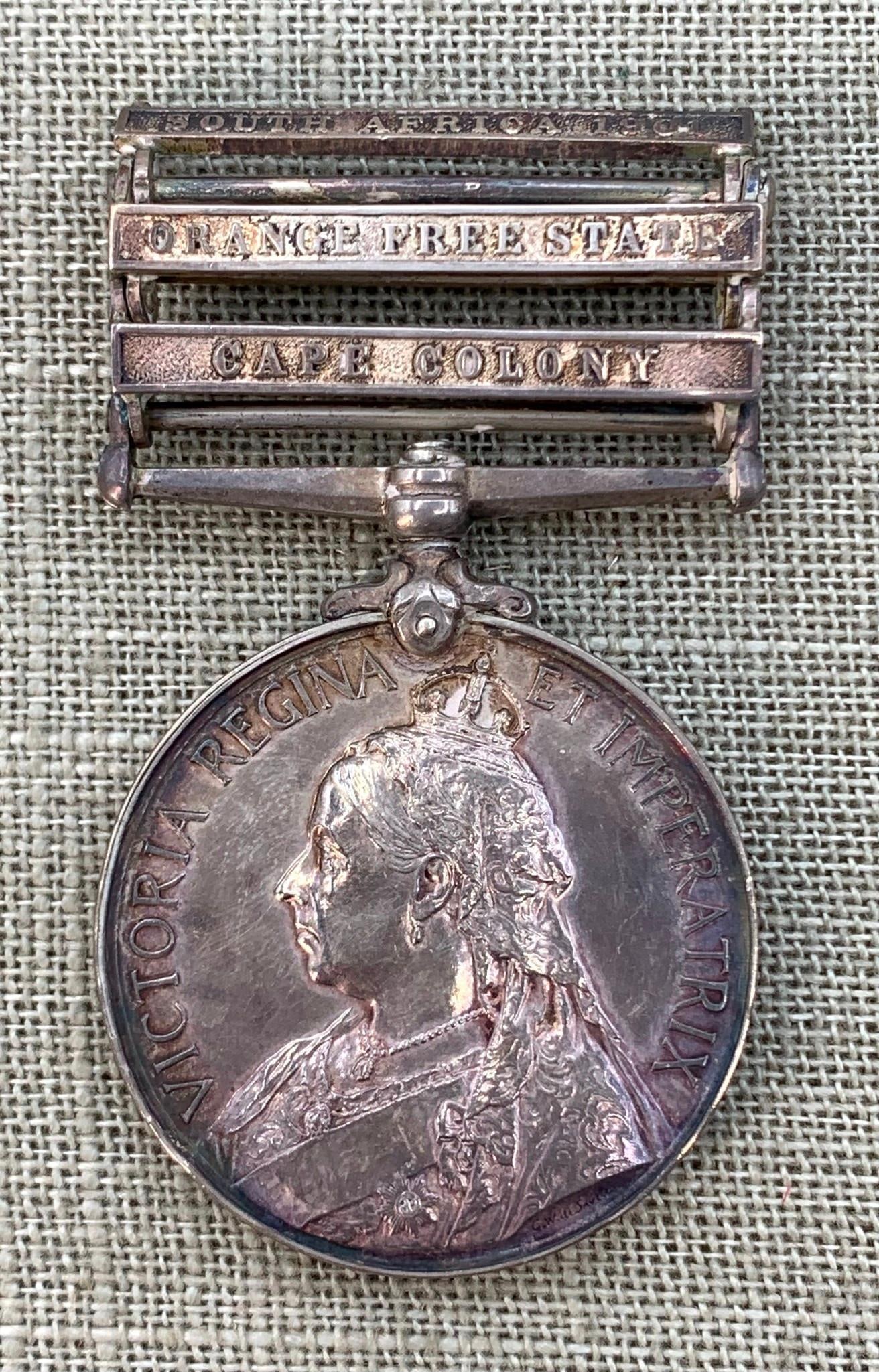 Antique Sterling Queen's South Africa British Military Campaign Boer War Metal: Sgt. E F Robertson (1 of 12)