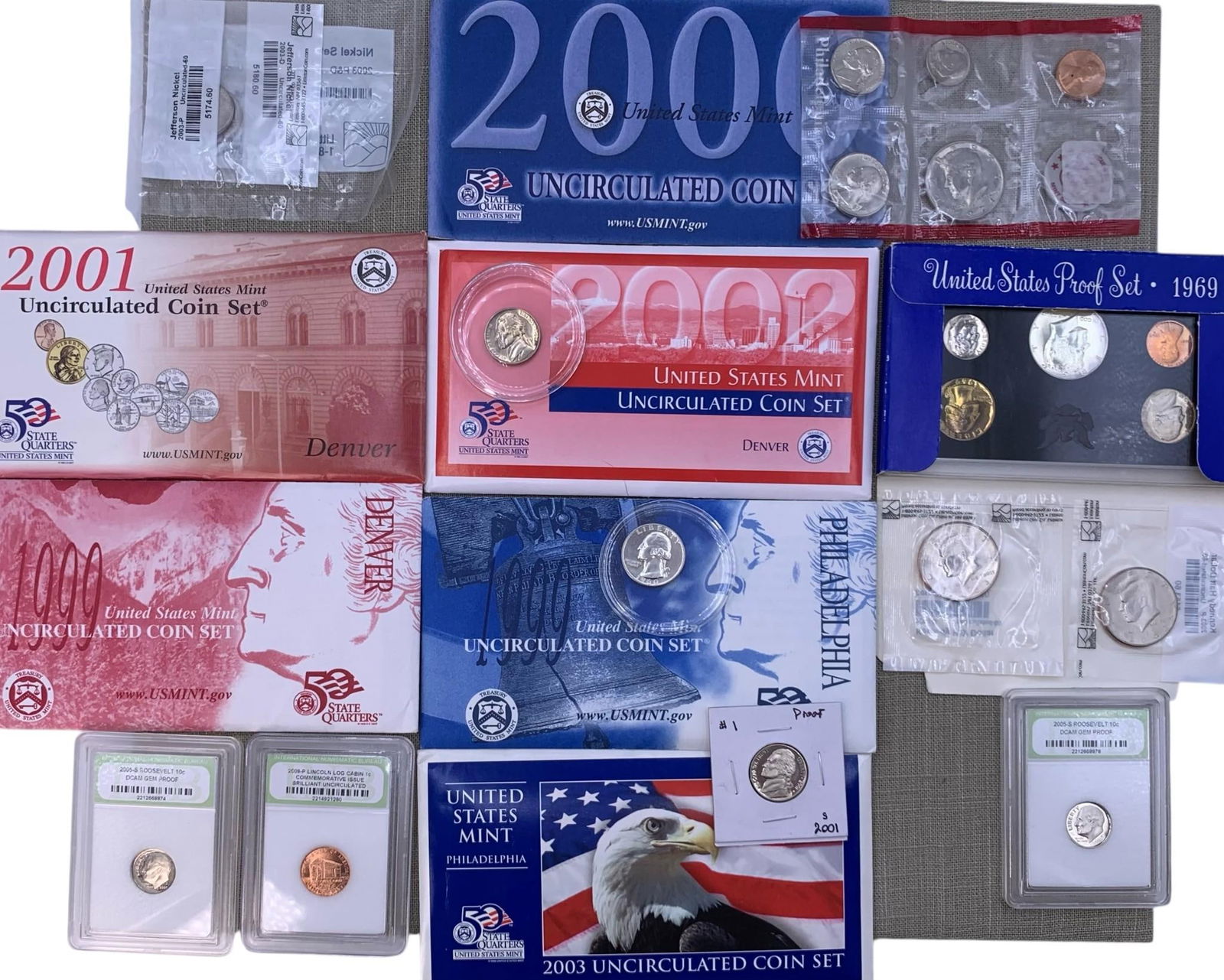 Large Collection of Sealed Uncirculated and Proof US Coins (1 of 14)
