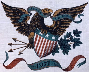 Eight 1971 Irish Linen Liberty Bell, Eagle, Kitten, Currier Kitchen Wall Art, Hand Towels