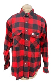 Unworn WINSTON Red and Black Buffalo Plaid Brushed Flannel Long Sleeve Button Down Huntsman Shirt
