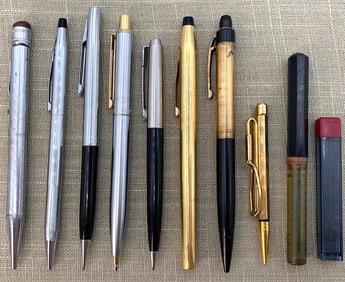 10 Vintage Cross, Parker, Scheaffer's, Eversharp Mechanical Pencil and Marker Writing Instruments