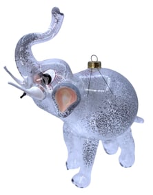 Early Italian Blown Glass Large Elephant Christmas Tree Ornament