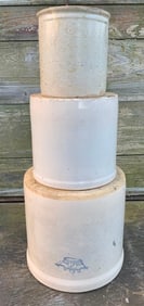 3 Antique to Vintage Primitive Farmhouse Stoneware Crocks