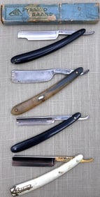 4 Antique Dubl Duck Goldedge, Greaves & Son, J A Henckels, Solingen Barber Shaving Straight Razors