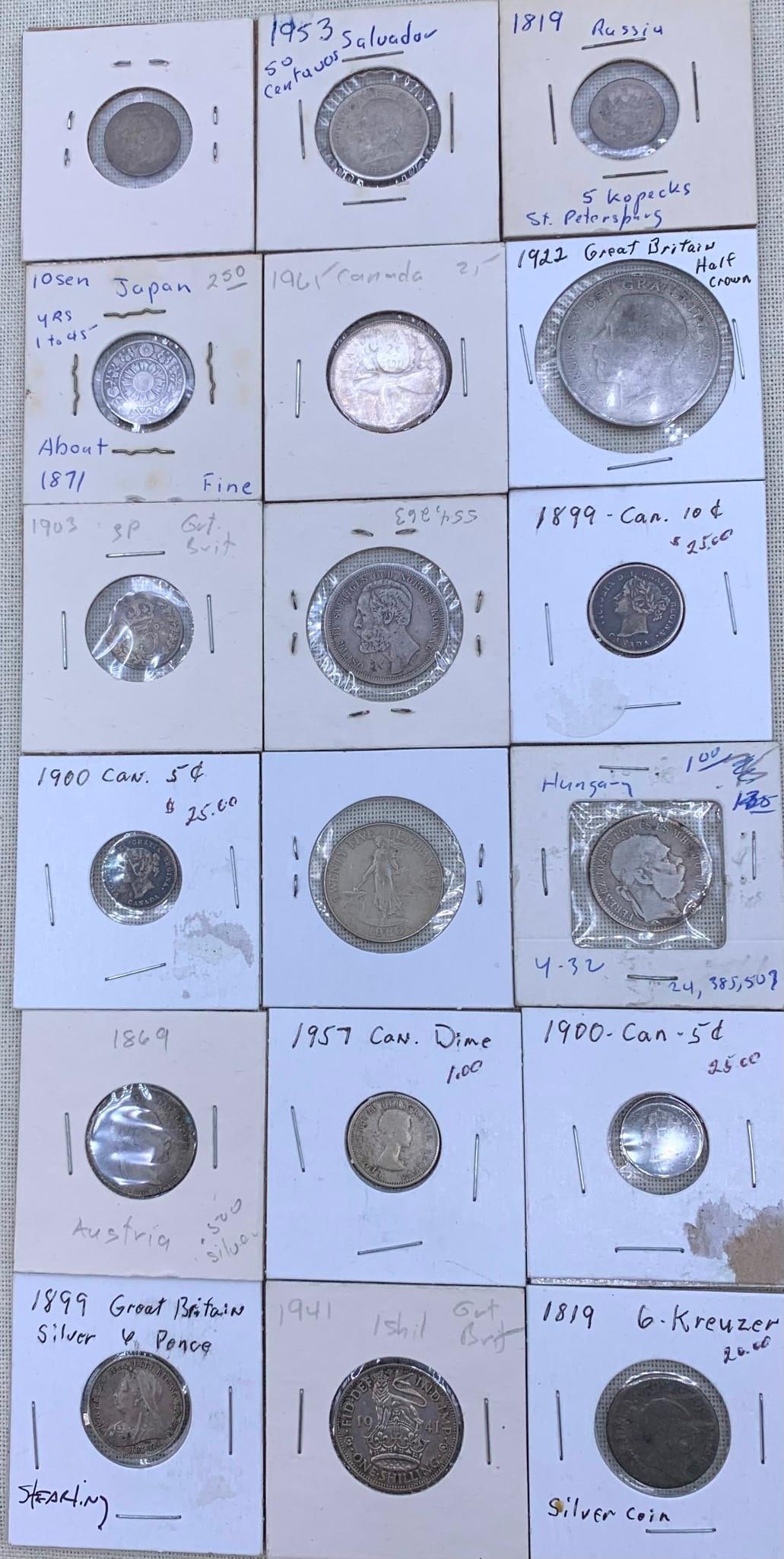 31 pc 1819 to 1965 Antique to Vintage Silver Coin Collection (1 of 8)