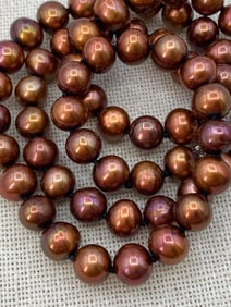 7mm Cinnamon Spice Freshwater Pearl 925 Necklace
